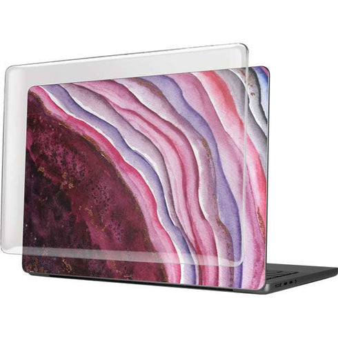 Plum Watercolor Geode MacBook Pro 14in (2021-24) Case plus Skin